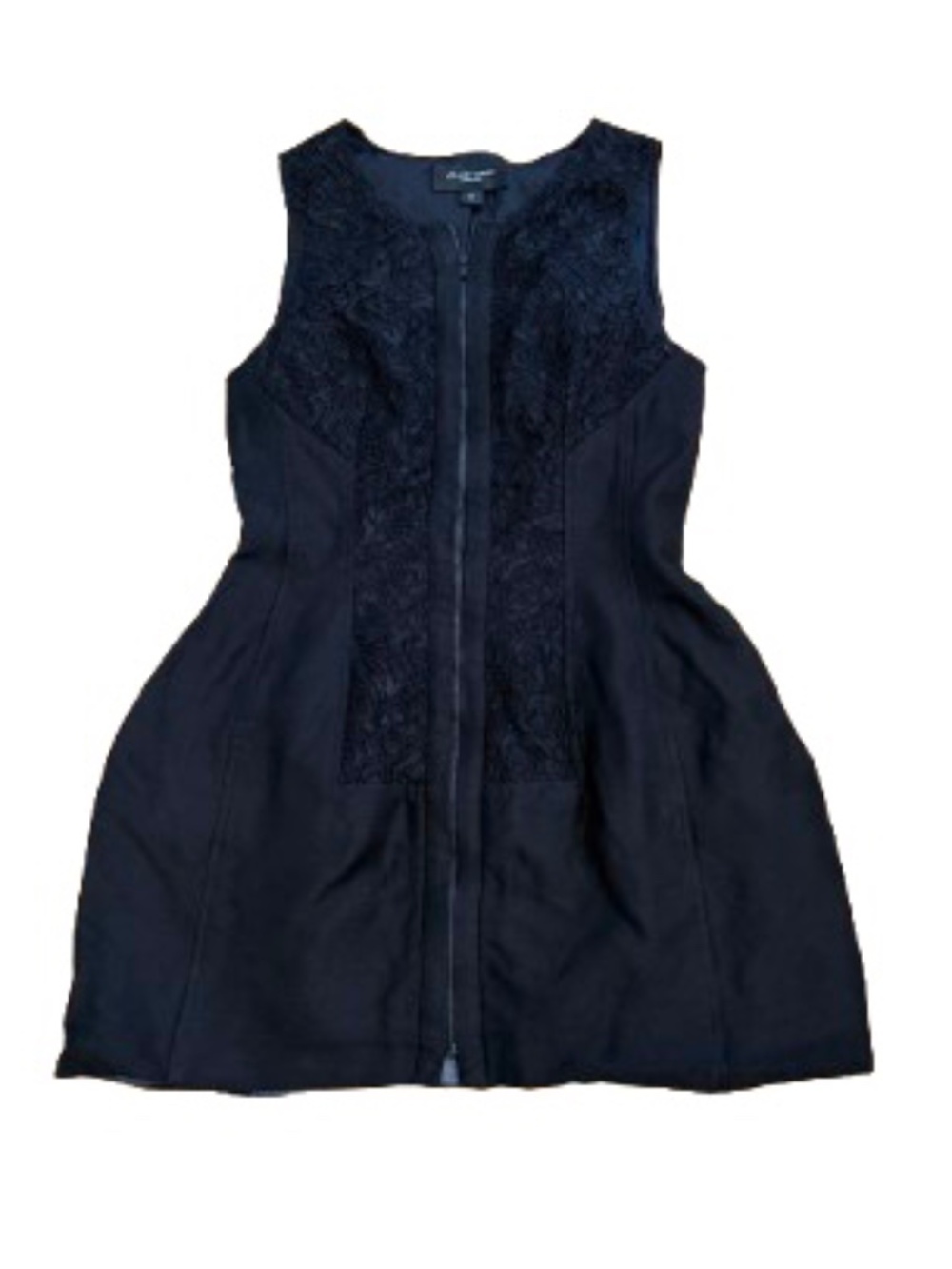 Jill Stuart Collection Black substantial linen corset zip front mini dress 6 8